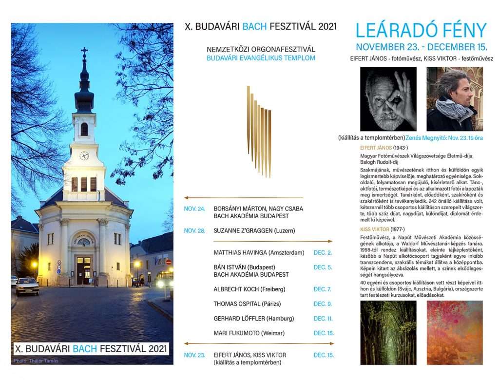 X. Budavári Bach Fesztivál 2021 – Leáradó Fény –  Eifert János fotóművész és Kiss Viktor festőművész kiállítása
